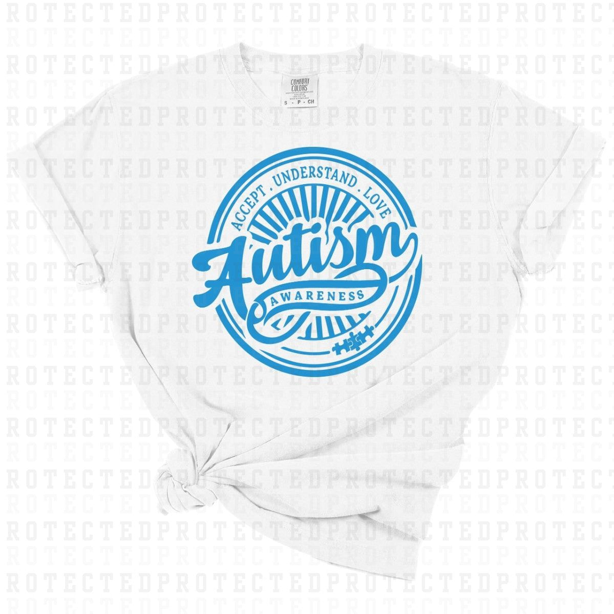 ACCEPT UNDERSTAND LOVE AUTISM AWARENESS *SINGLE COLOR* - DTF TRANSFER