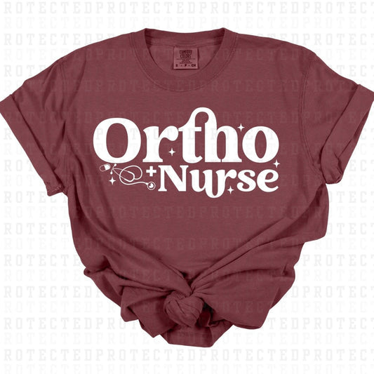 ORTHO NURSE *WHITE TEXT - SINGLE COLOR* - DTF TRANSFER