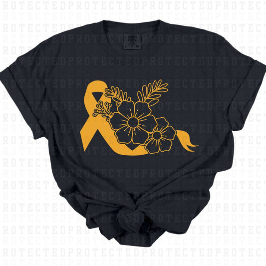 FLORAL GOLD RIBBON *SINGLE COLOR* - DTF TRANSFER