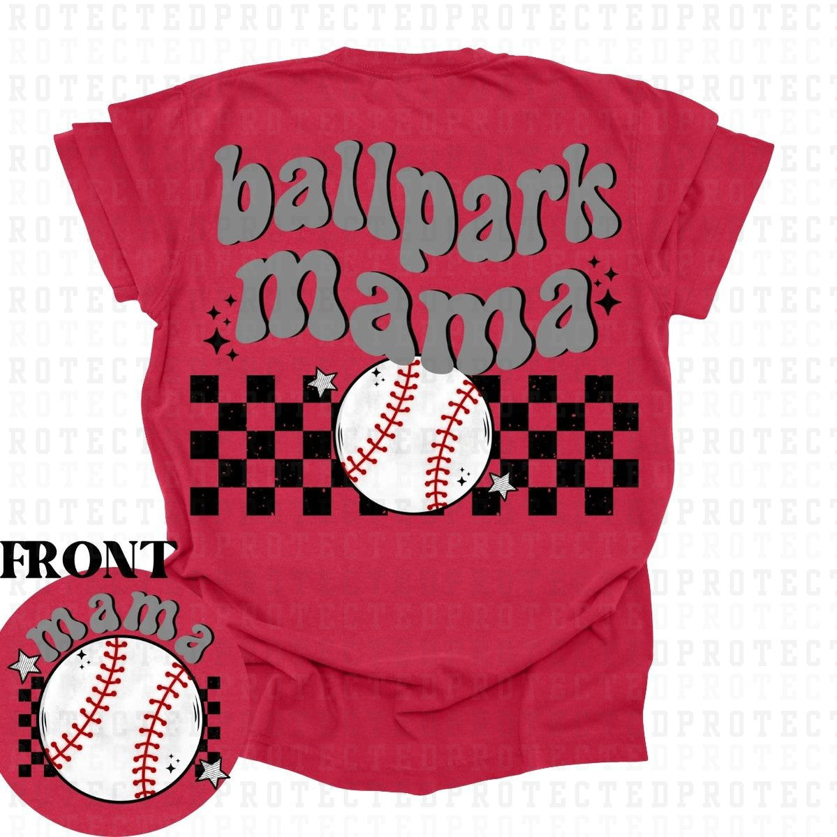 BALLPARK MAMA (POCKET/BACK)- DTF TRANSFER