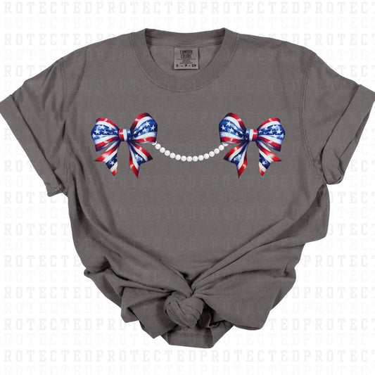 COQUETTE PATRIOTIC PEARLS & BOWS - DTF TRANSFER