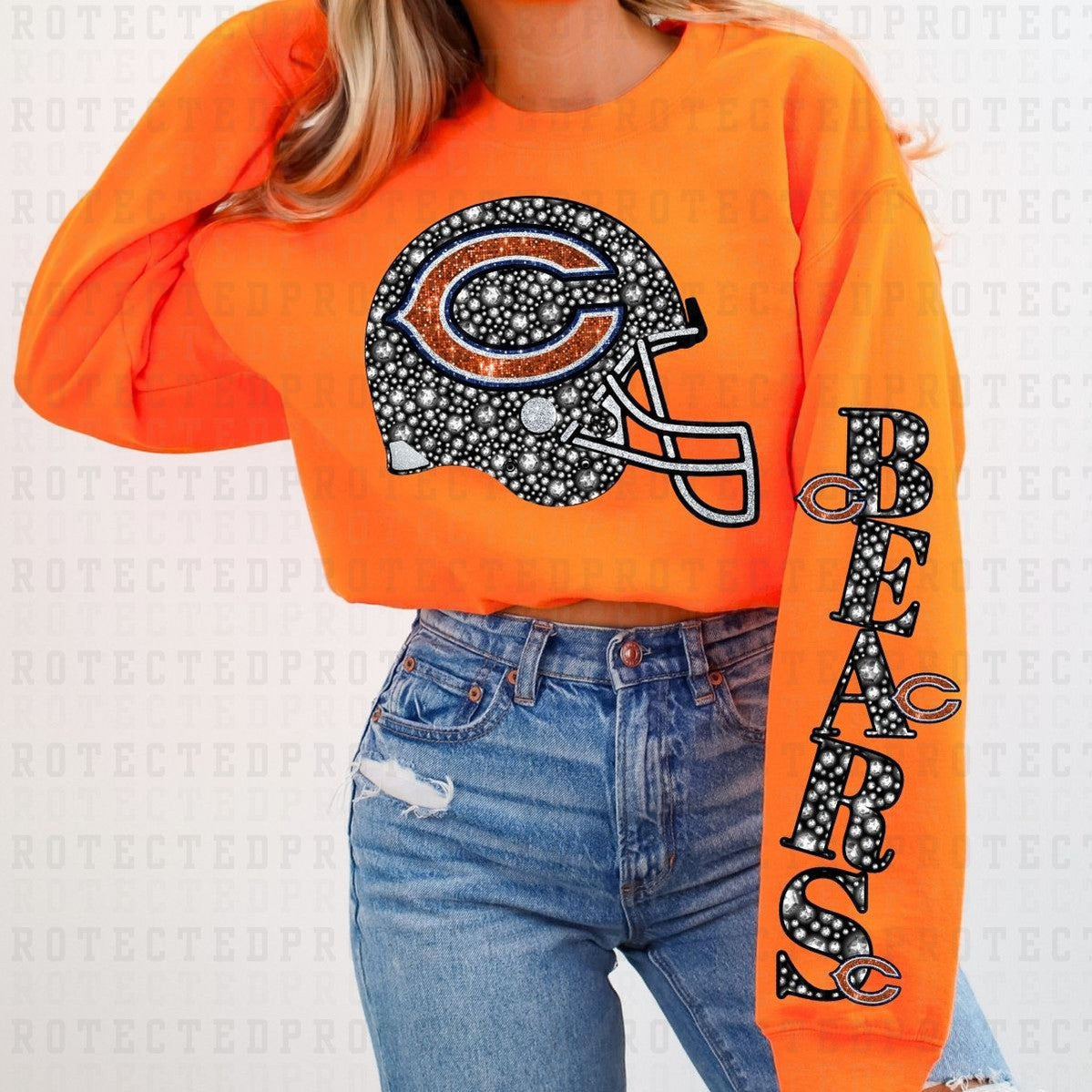 BEARS *FAUX RHINESTONES/SLEEVE DESIGN COMES IN 6"* (FULL FRONT/1 SLEEVE) - DTF TRANSFER