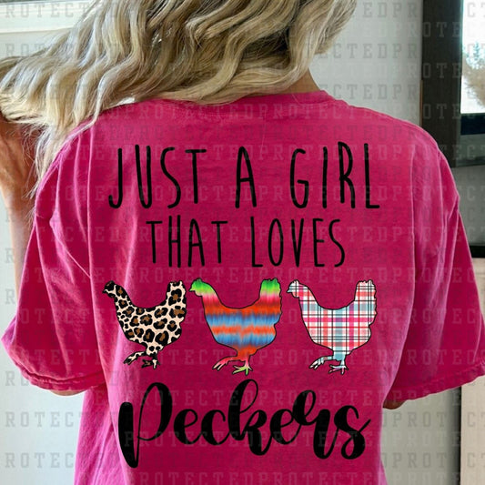 JUST A GIRL THAT LOVES PECKERS - DTF TRANSFER