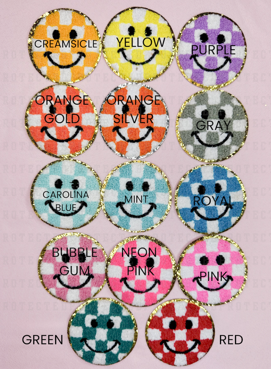 CHECKERED SMILIES - HAT PATCH