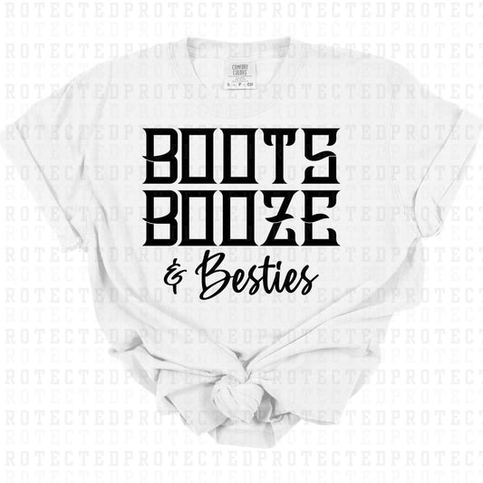 BOOTS BOOZE & BESTIES *SINGLE COLOR* - DTF TRANSFER