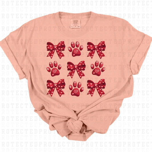 COQUETTE VALENTINES DAY PAW PRINTS - DTF TRANSFER