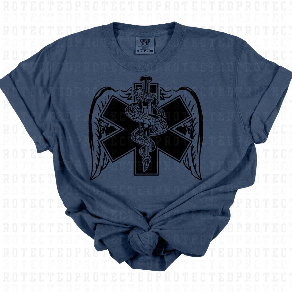 STAR OF LIFE W/ WINGS *SINGLE COLOR* - DTF TRANSFER