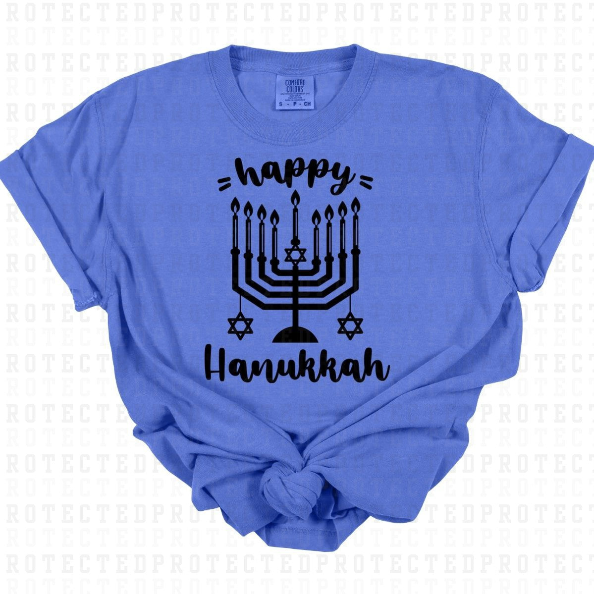 HAPPY HANUKKAH *SINGLE COLOR* - DTF TRANSFER