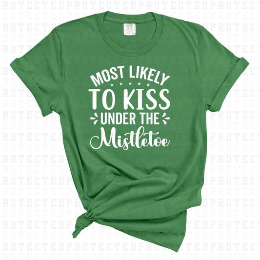 KISS UNDER THE MISTLETOE *SINGLE COLOR* - DTF TRANSFER