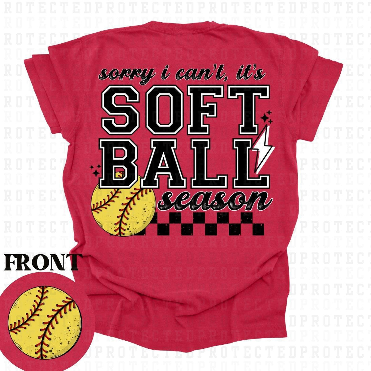 SOFTBALL SEASON (POCKET/BACK)- DTF TRANSFER