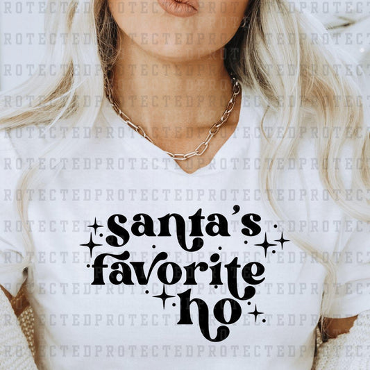 SANTA'S FAVORITE HO *SINGLE COLOR* - DTF TRANSFER