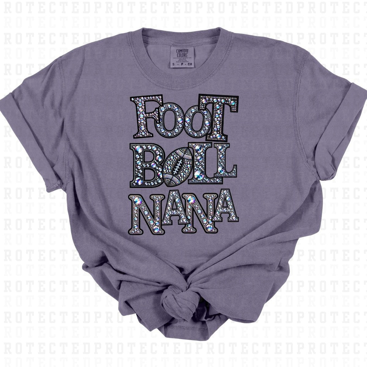 FOOTBALL NANA *FAUX RHINESTONES* - DTF TRANSFER