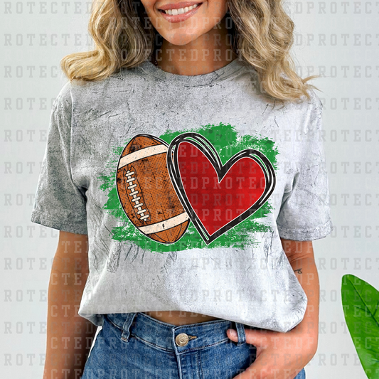 FOOTBALL RED HEART - DTF TRANSFER