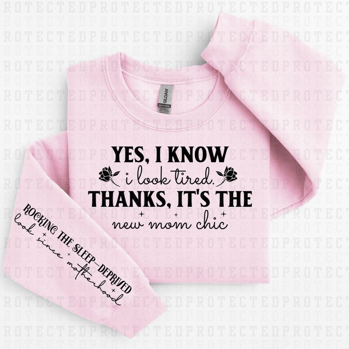 NEW MOM CHIC *SINGLE COLOR - SLEEVE DESIGN COMES IN 6"* (FULL FRONT/1 SLEEVE) - DTF TRANSFER