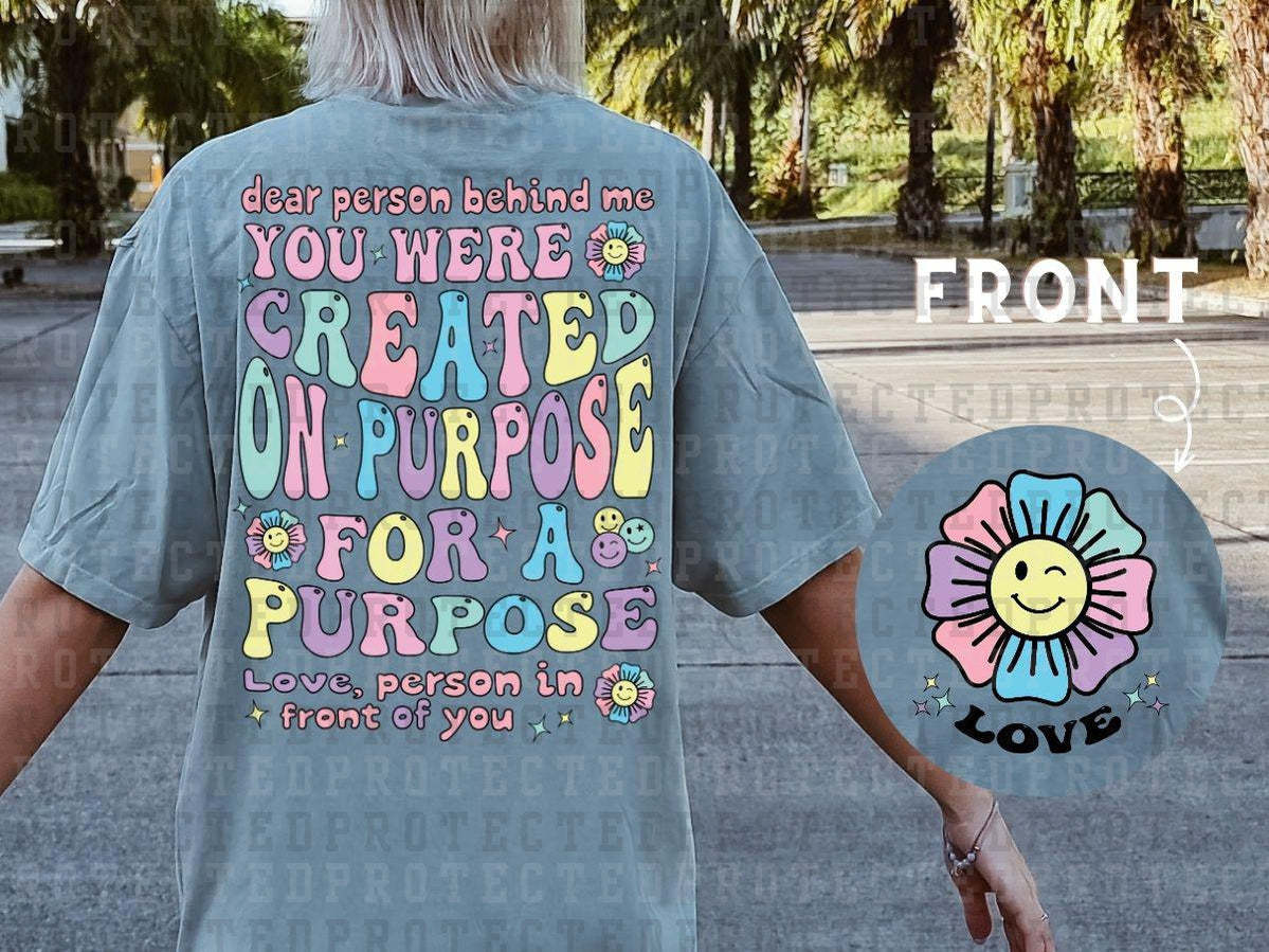 YOU WERE CREATED WITH A PURPOSE (POCKET/BACK) - DTF TRANSFER