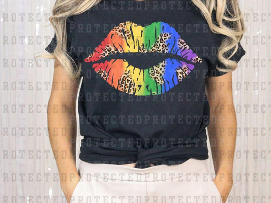 RAINBOW + LEOPARD LIPS - DTF TRANSFER