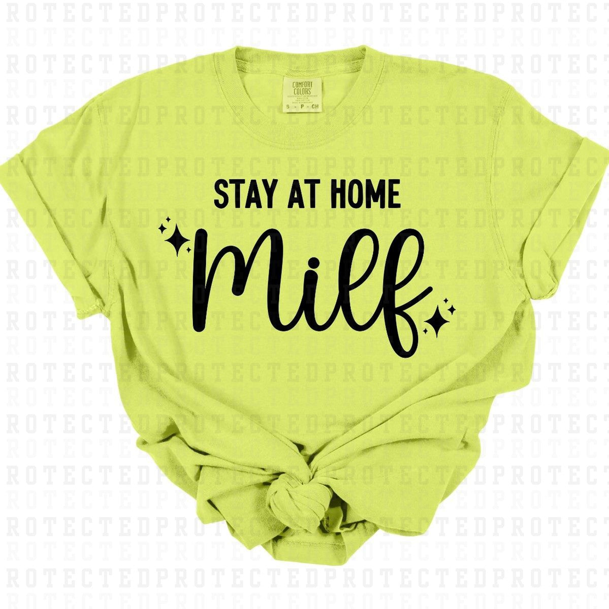 STAY AT HOME MILF *BLACK - SINGLE COLOR* - DTF TRANSFER