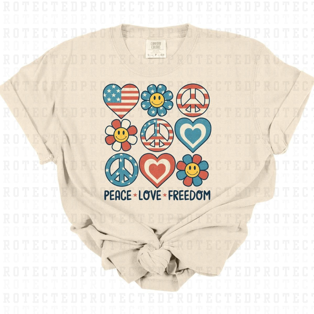 PEACE LOVE FREEDOM - DTF TRANSFER