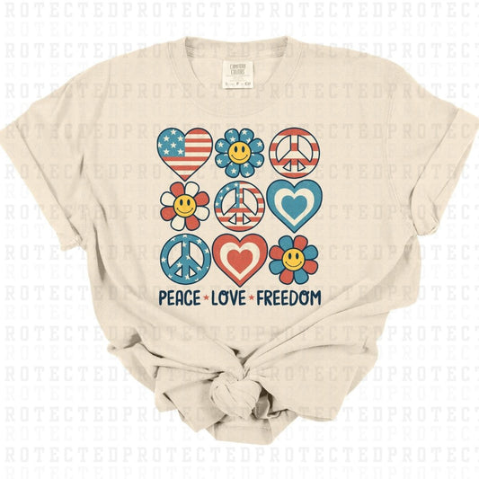 PEACE LOVE FREEDOM - DTF TRANSFER