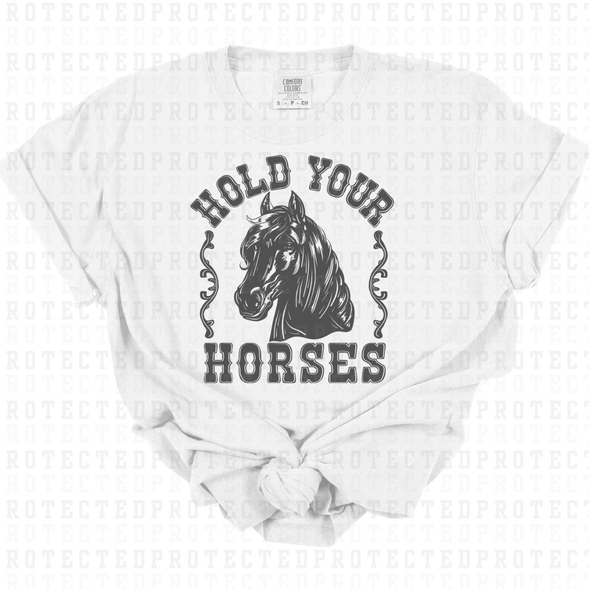 HOLD YOUR HORSES *SINGLE COLOR* - DTF TRANSFER