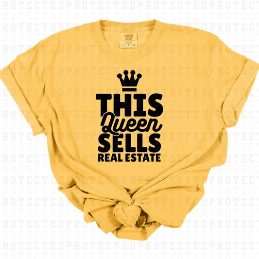 THIS QUEEN SELLS REAL ESTATE *SINGLE COLOR* - DTF TRANSFER