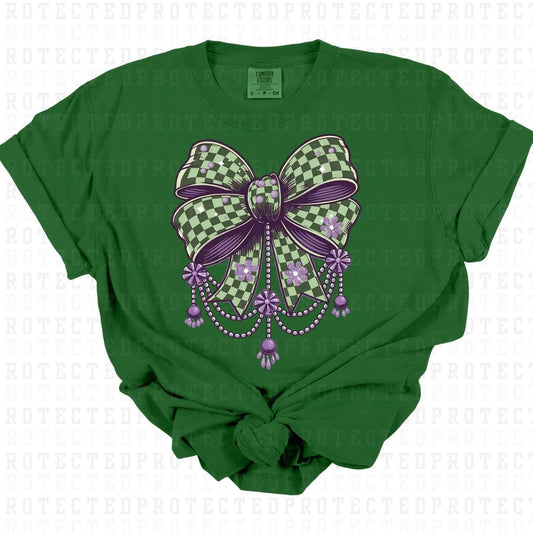 COQUETTE MARDI GRAS BOW - DTF TRANSFER