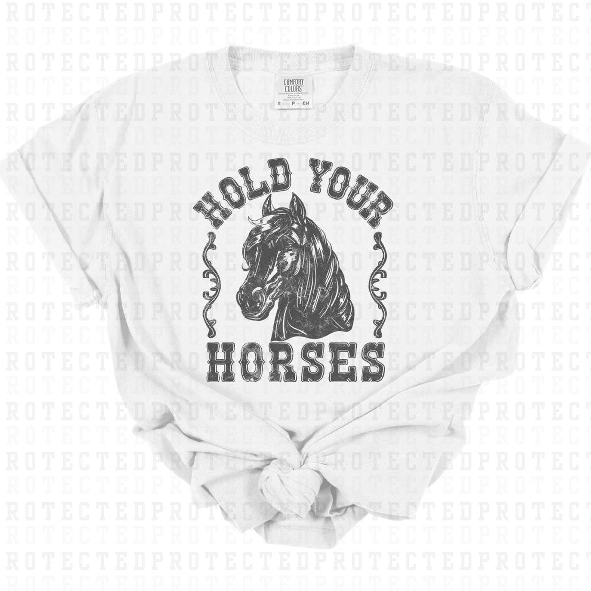 HOLD YOUR HORSES *GRUNGE - SINGLE COLOR* - DTF TRANSFER