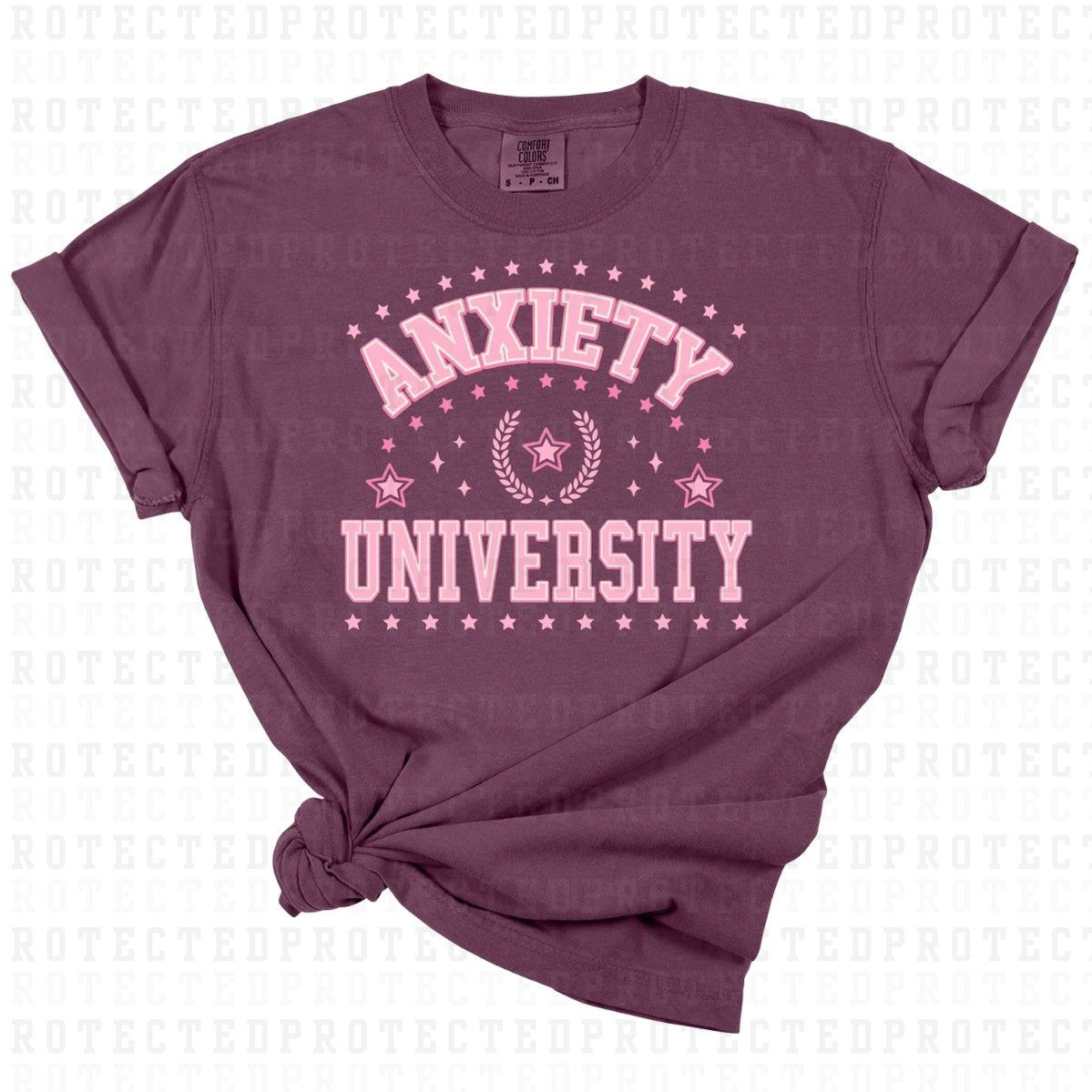 ANXIETY UNIVERSITY *PINK TEXT* - DTF TRANSFER