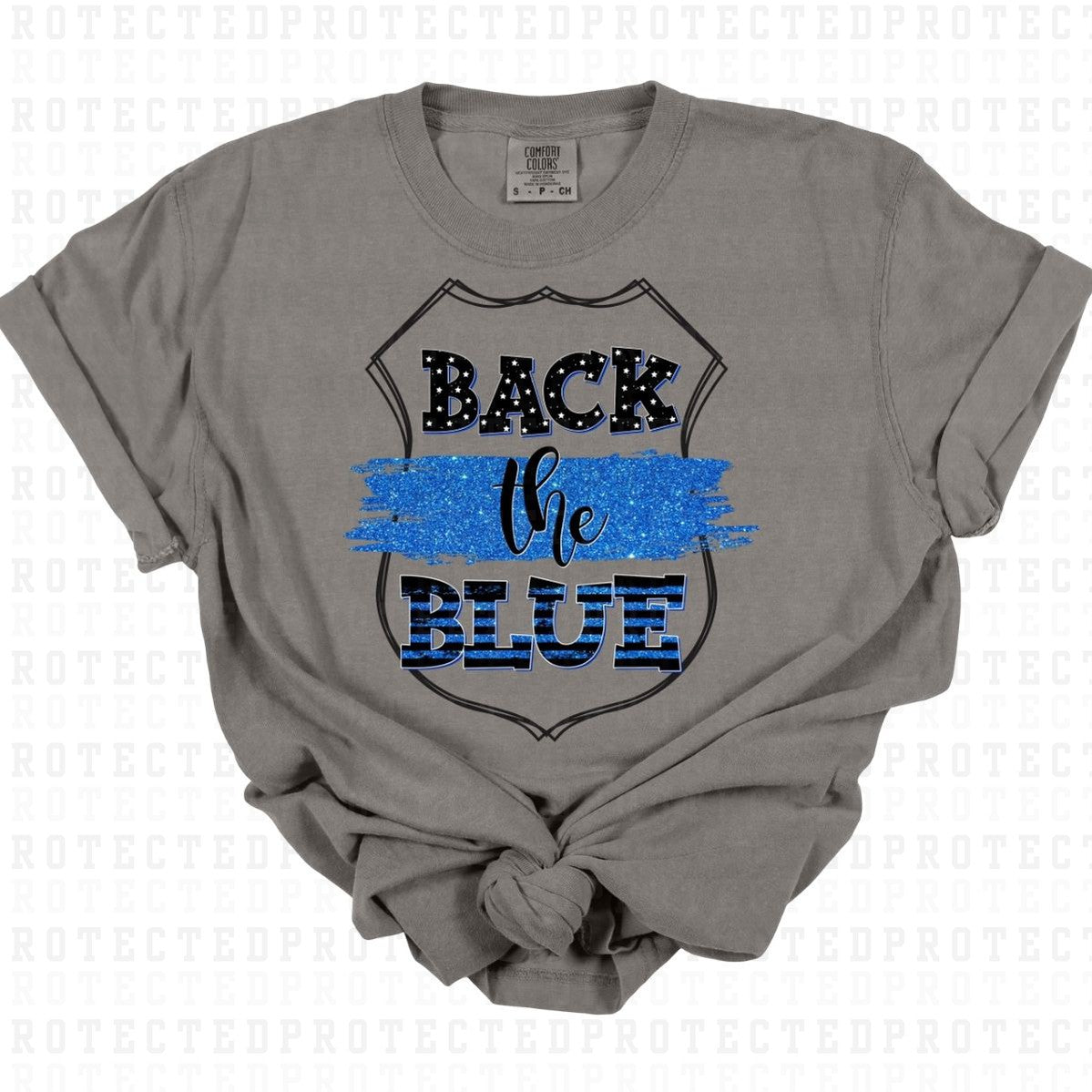 BACK THE BLUE *FAUX SEQUIN* - DTF TRANSFER