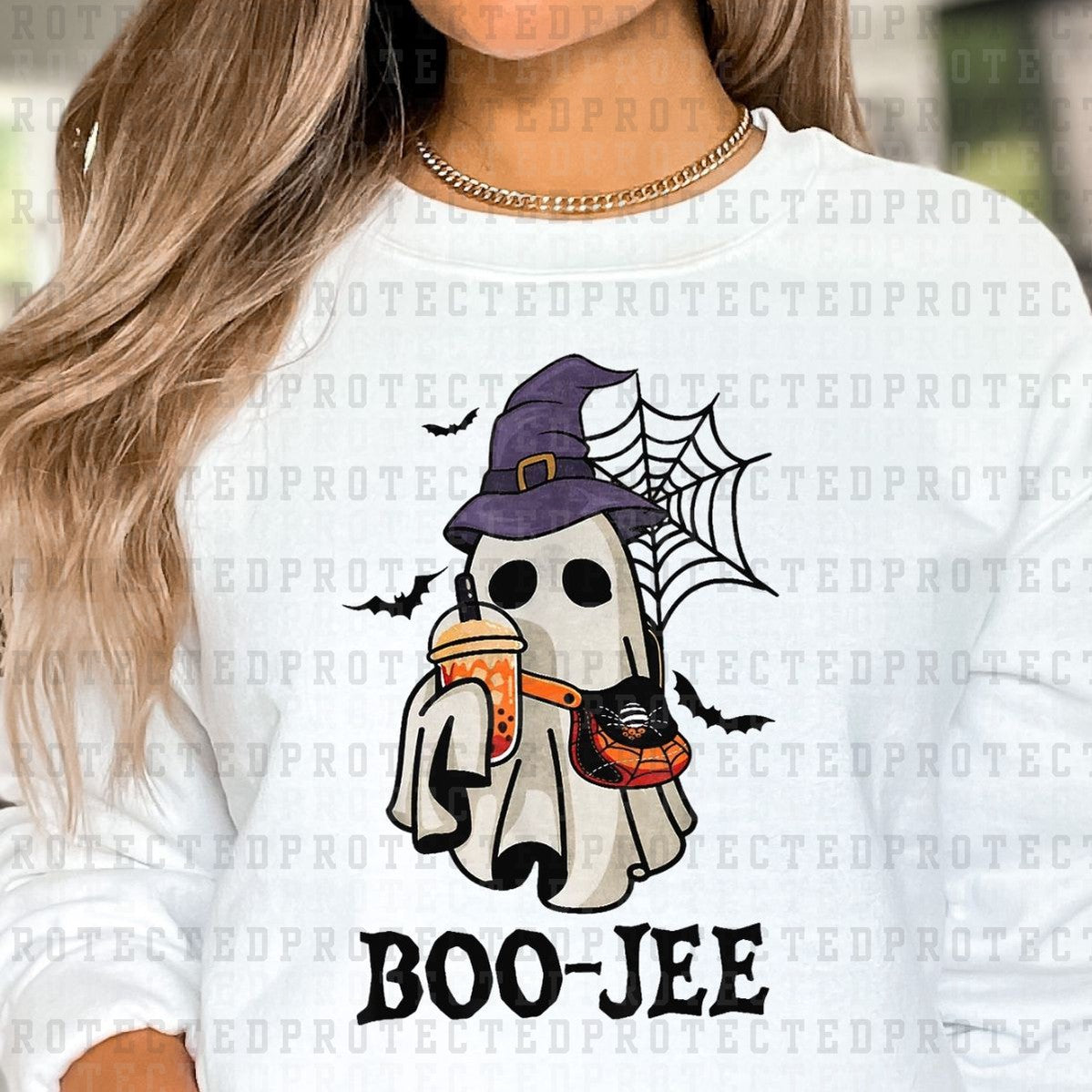 BOO-JEE *WITCH GHOST WITH COFFEE* - DTF TRANSFER