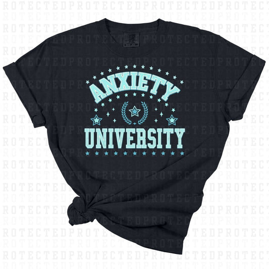 ANXIETY UNIVERSITY *BLUE TEXT* - DTF TRANSFER