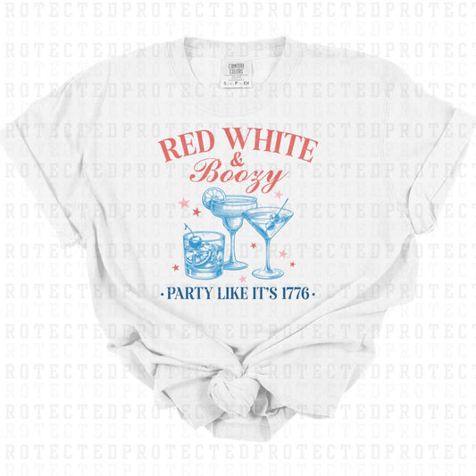 COQUETTE RED WHITE & BOOZY *W/GRUNGE* - DTF TRANSFER