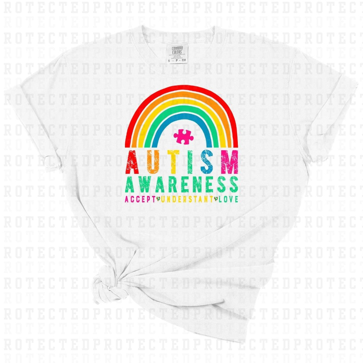 AUTISM AWARENESS ACCEPT UNDERSTAND LOVE - DTF TRANSFER