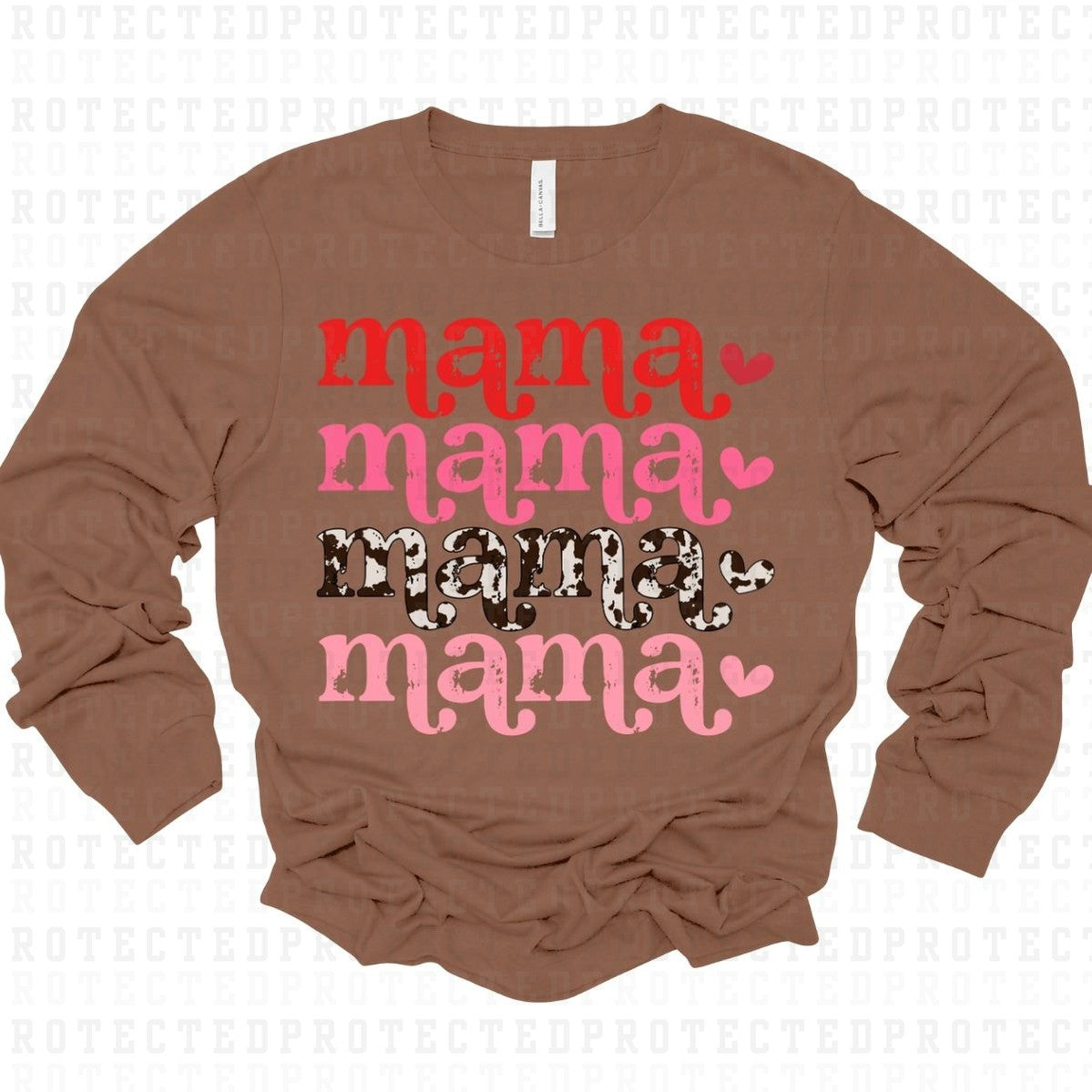 MAMA 4X *PINK W/COWHIDE* - DTF TRANSFER