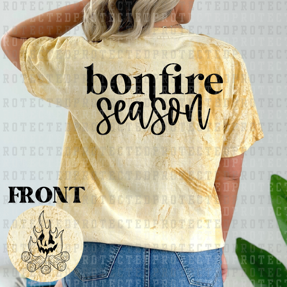 BONFIRE SEASON (SINGLE COLOR/POCKET/BACK) - DTF TRANSFER