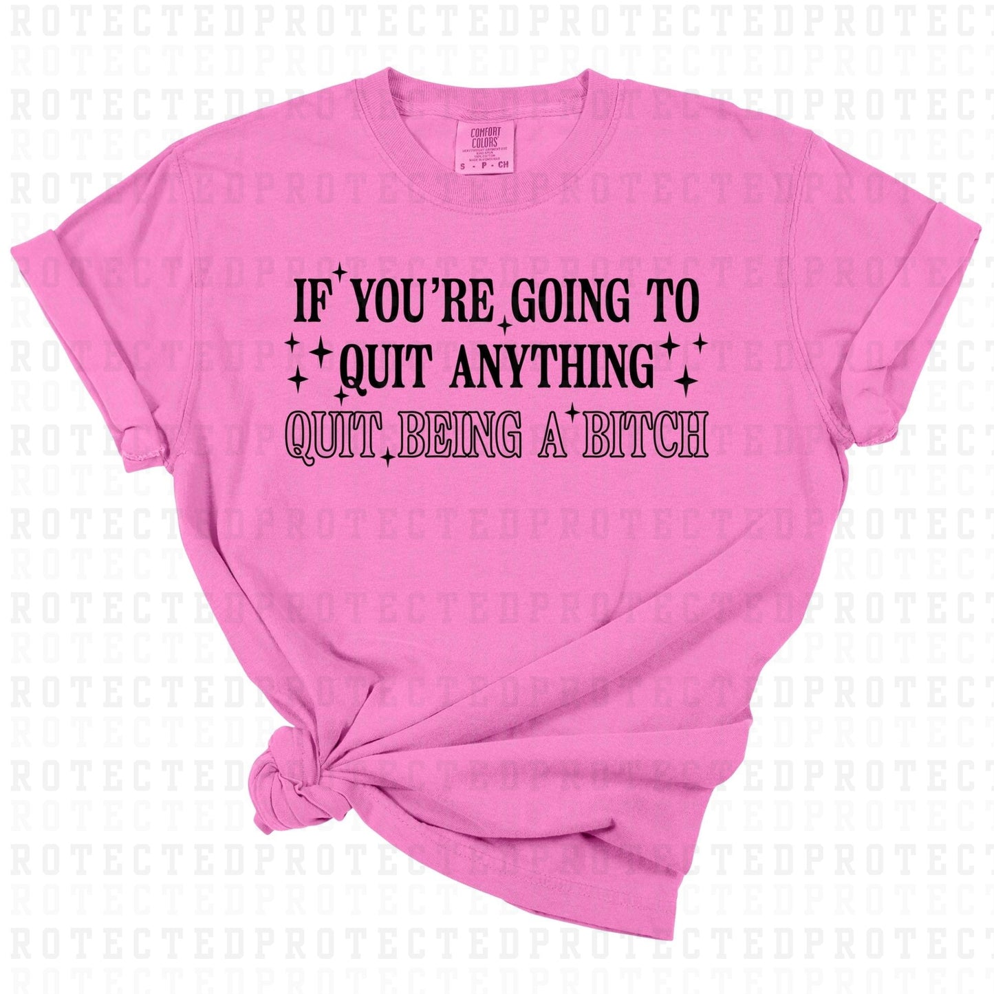 IF YOU'RE GOING TO QUIT ANYTHING QUIT BEING A BITCH *SINGLE COLOR* - DTF TRANSFER