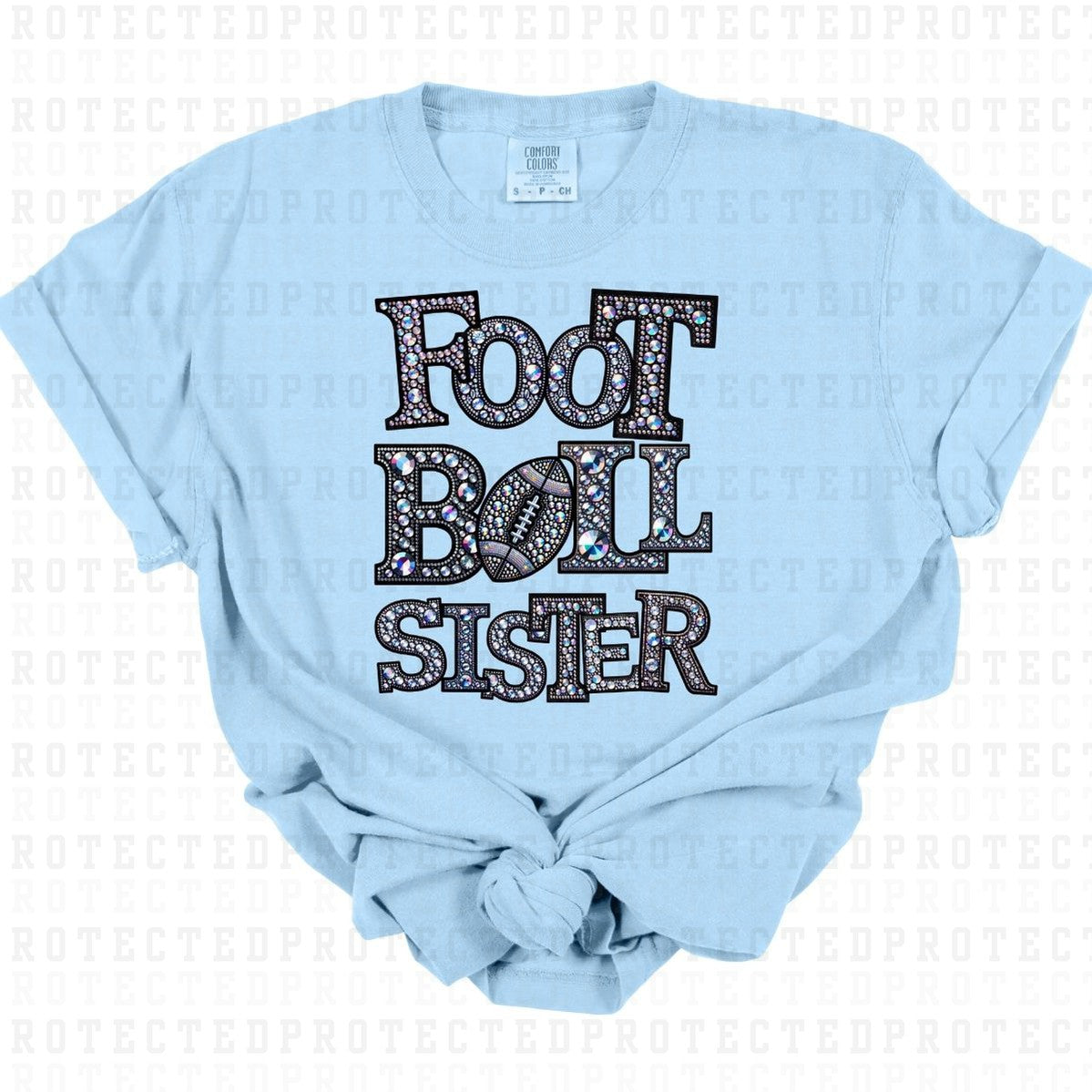 FOOTBALL SISTER *FAUX RHINESTONES* - DTF TRANSFER