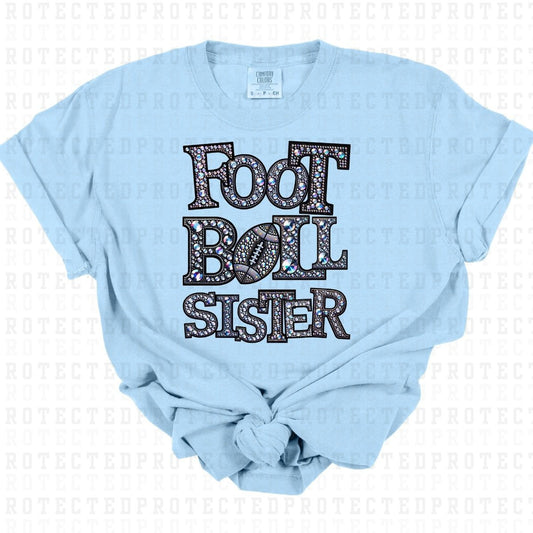 FOOTBALL SISTER *FAUX RHINESTONES* - DTF TRANSFER