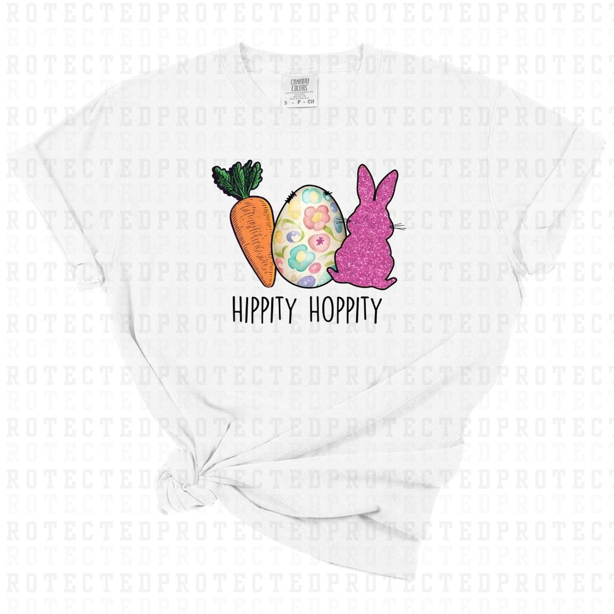 HIPPITY HOPPITY *FAUX SEQUIN BUNNY* - DTF TRANSFER