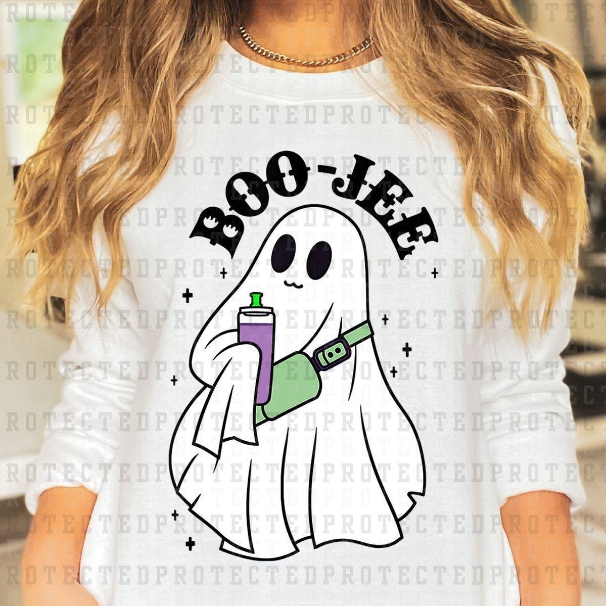 BOO-JEE *GHOST WITH TUMBLER & CROSSBODY* - DTF TRANSFER