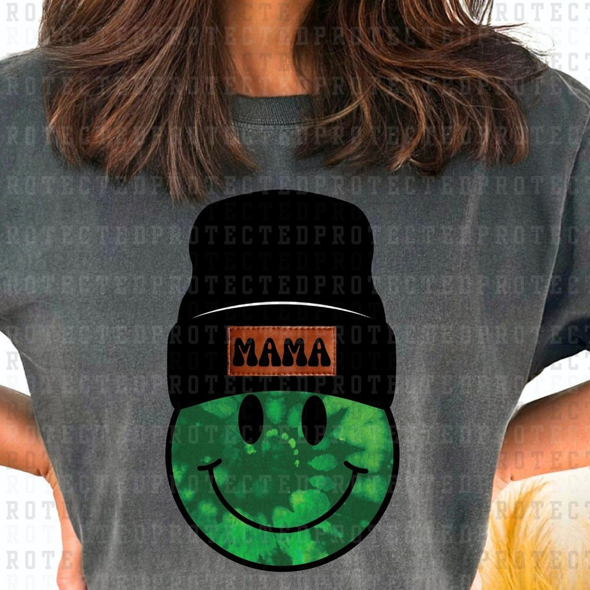 MAMA BEANIE SMILEY TIE DYE *12* - DTF TRANSFER