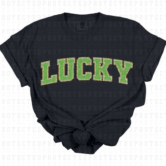 LUCKY *FAUX SEQUIN+FAUX CHENILLE* - DTF TRANSFER