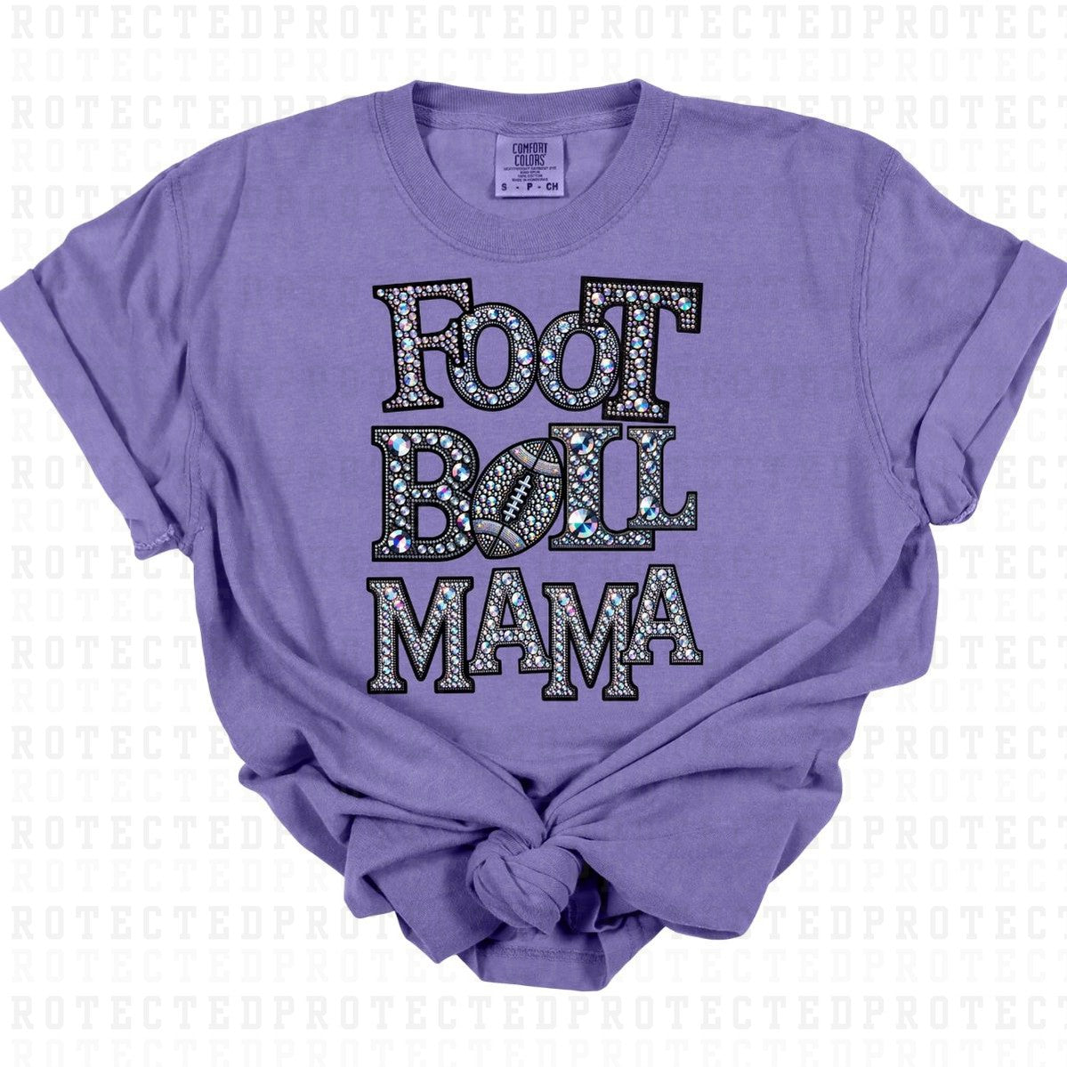 FOOTBALL MAMA *FAUX RHINESTONES* - DTF TRANSFER