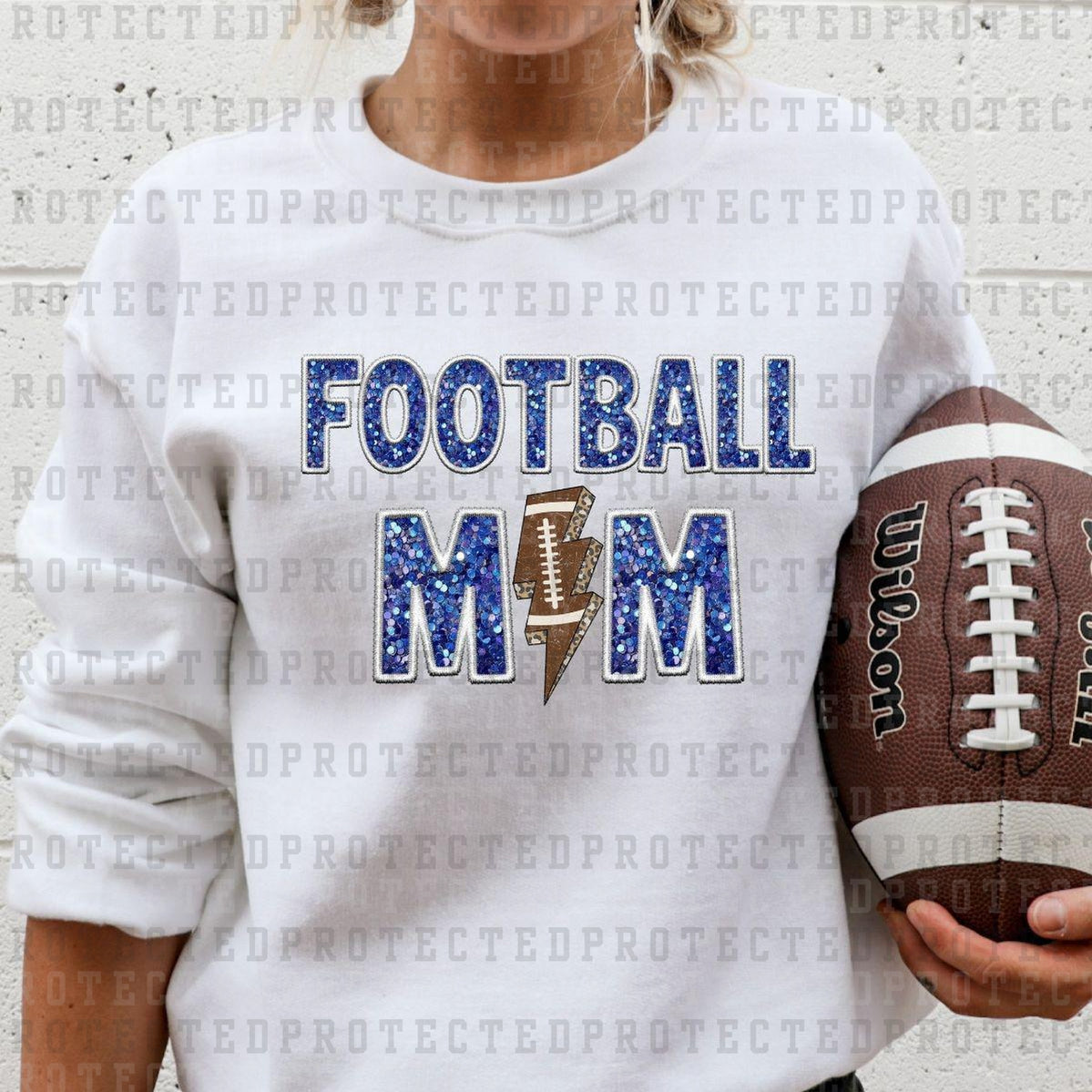 FOOTBALL MOM *FAUX SEQUIN* - DTF TRANSFER