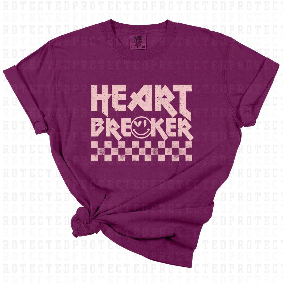 HEART BREAKER *W/ GRUNGE - SINGLE COLOR* - DTF TRANSFER