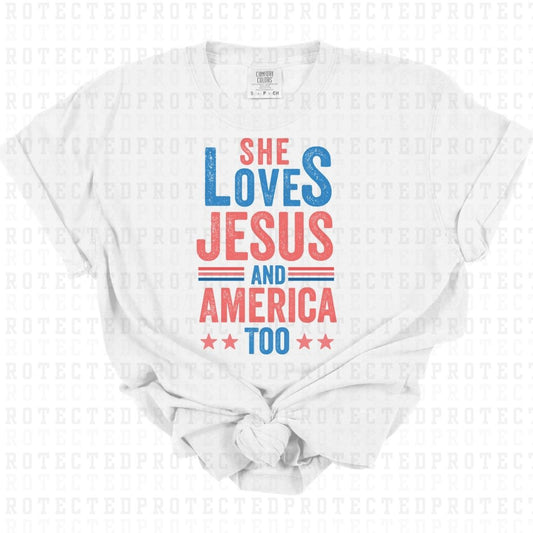 LOVES JESUS & AMERICA TOO - DTF TRANSFER