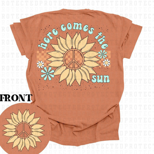 HERE COMES THE SUN (POCKET/BACK)- DTF TRANSFER