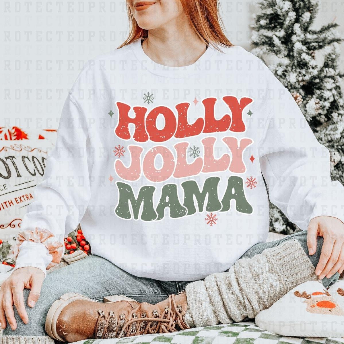 HOLLY JOLLY MAMA - DTF TRANSFER