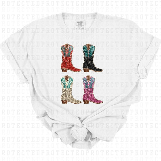 COWBOY BOOTS *FAUX SEQUIN* - DTF TRANSFER