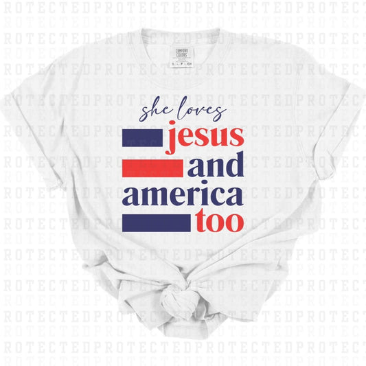 LOVES JESUS & AMERICA TOO - DTF TRANSFER